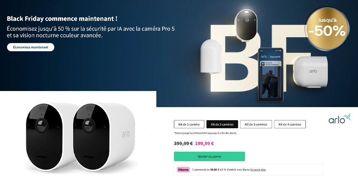 Black Friday Arlo – Sécurité haute définition, prix sous surveillance !