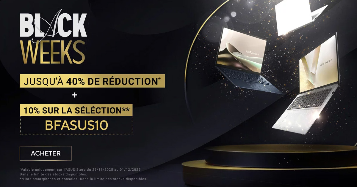 Asus Black Weeks : l’offre qu’il ne fallait pas manquer 💥 Jusqu’à -50 % sur les PC les plus convoités
