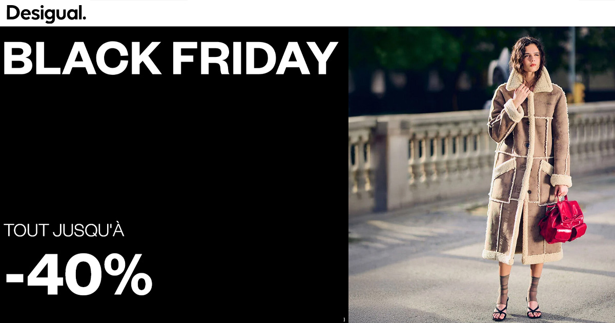 Black Friday Desigual : jusqu’à -40 % sur toute la collection