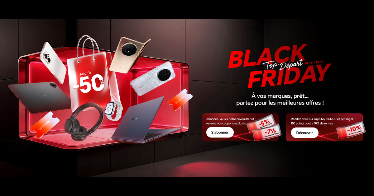 Black Friday HONOR : les smartphones passent au rouge !