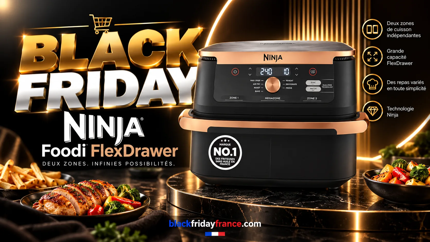 Ninja Foodi FlexDrawer : promos et bons plans